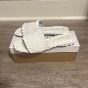 Jessica Simpson bright white sandles